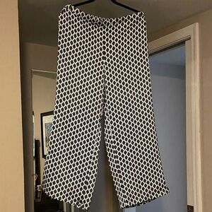 J. Jill Navy and White Patterned Wide-Leg Pants